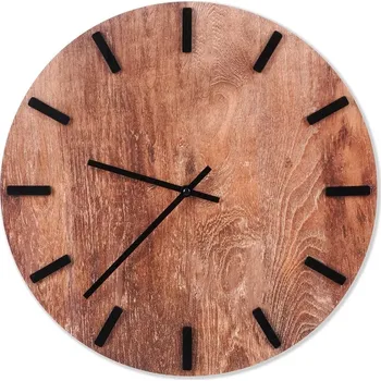 Hodiny Nástěnné hodiny hnědé 40 cm z MDF v minimalistickém stylu