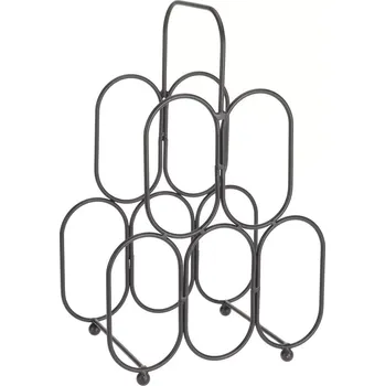 Stojan na víno EH Excellent Houseware Kovový stojan na víno, 5 lahví, černý