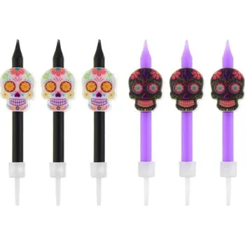 Dortová svíčka Godan Dia de Los Muertos 6 ks
