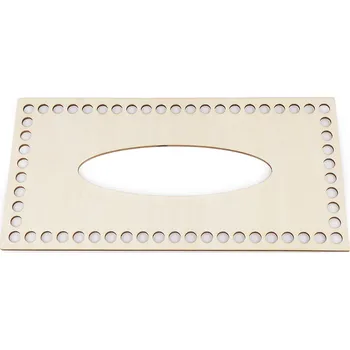 Víko na pletení / háčkování krabičky na kapesníky 12x24cm přírodní