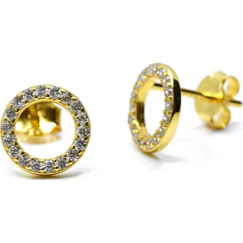 Náušnice Stříbrné zlacené náušnice Amanda