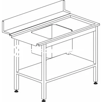 Dílenský stůl KROMO Stůl vstupní s dřezem s policí 1200 x 730 x 850 mm
