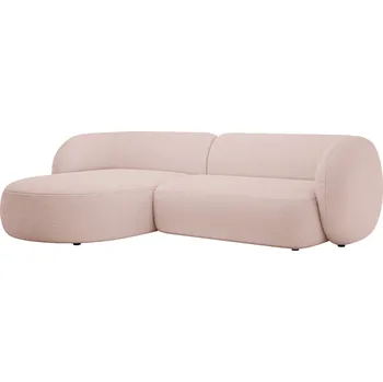 Pohovka Micadoni Světle růžová bouclé rohová pohovka Kate 285 cm, levá