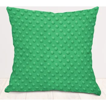 Povlak na polštářek Dětský povlak na polštář Minky TOP 3D puntíky MKP-054 Sytě zelený 50 x 50 cm