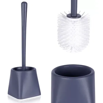 WC štětka Silikonová WC štětka se stojánkem, šedá 36 cm