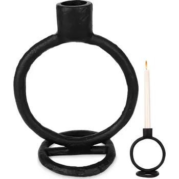 Svícen H&L Kovový svícen 15cm, černý