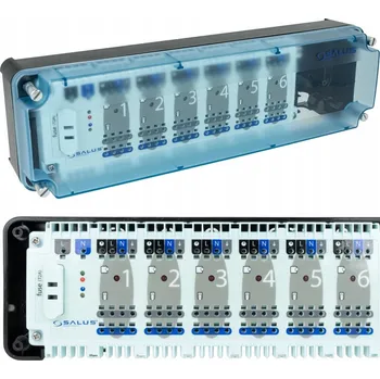 Salus KL06 centrální řídicí jednotka, lišta pro ovládání, regulátor pro 6 zón, 6 regulátorů