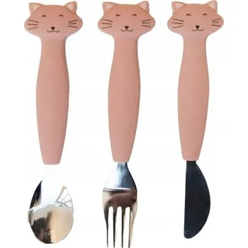 Příbor Trixie: Silikonová sada příborů 3 ks - Kočka 96-454