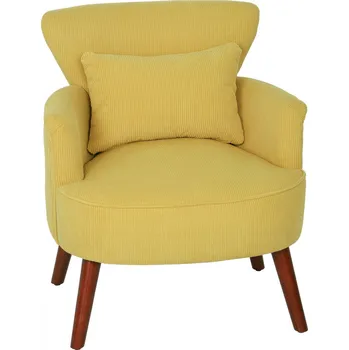Křeslo Čalouněné křeslo se zaoblenými područkami | žluté