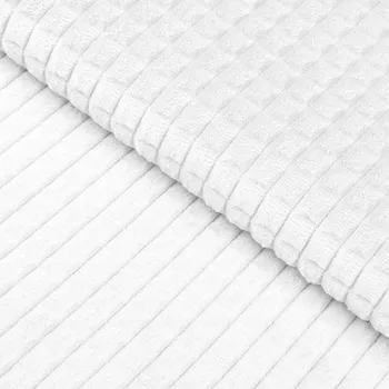 Látka Minky kostky MKK-007 Bílá - šířka 165 cm