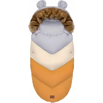 Fusak Fusak do kočárku TEDDY PRO V-LINE - pastelový oranžový/béžový/šedý