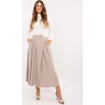 Béžová dámská skládaná midi sukně s kapsami IT-SD-81036.32-beige Velikost: ONE SIZE