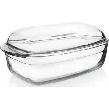 Skleněná zapékací mísa s víkem 2,9 l, 32,5 × 19 × 13 cm