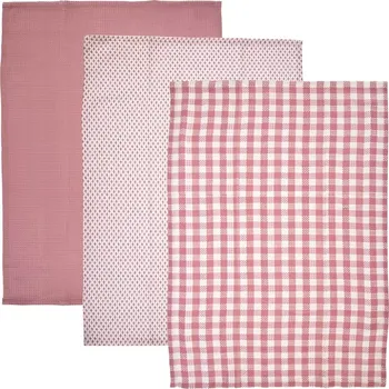 Utěrka Sada bavlněných kuchyňských utěrek 3 ks růžové motivy ORION