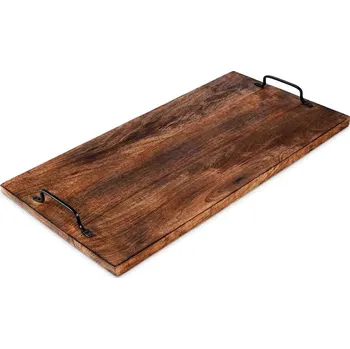 Kuchyňské prkénko Dřevěné servírovací prkénko s kovovými úchyty 56 × 29,5 cm