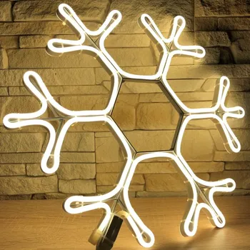 Vánoční dekorace PROFI vánoční LED neonové osvětlení venkovní - vločka 65 cm s propojovacím systémem bílá teplá