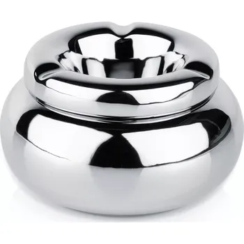 Popelník Stolní popelník z dolomitu, stříbrný, kulatý 11 cm