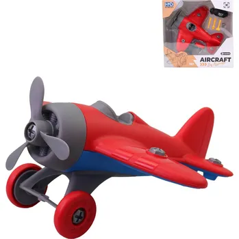 letadlo a vrtulník _Ostatní 1_ Letadlo červené vrtulové šroubovací montážní set s nástrojem plast 24391