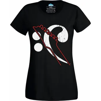 Dámské tričko Dámské tričko Basový Klíč Rytmu (Velikost: XL, Barva: Černá)