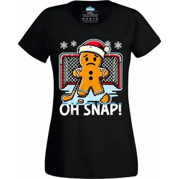 Dámské tričko Zraněný Perníček Hokejista Oh Snap! (Velikost: 4XL, Barva: Černá)