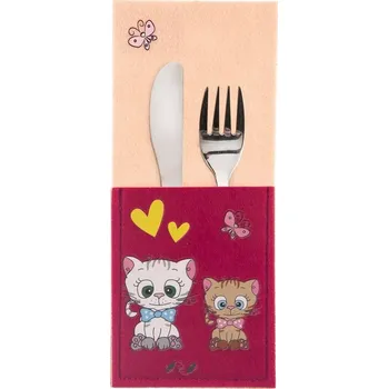 Příbor Pouzdro na příbory pro děti Kotek 21 × 9 cm