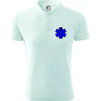 Pánská košile Rescue - Hvězda na prsu + nápis na zádech - Polokošile pánská Pique Polo 203 - S ( Frost )