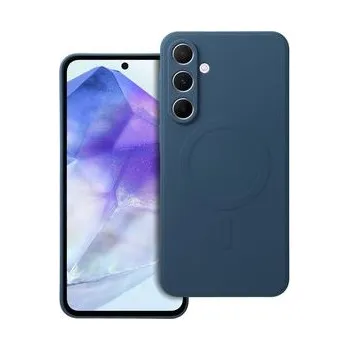 Pouzdro na mobilní telefon Kryt SILICONE MAG COVER kompatibilní s MagSafe pro SAMSUNG A55 modrý - OEM + zdarma možnost vyzkoušet a vrátit zboží do 30 dní