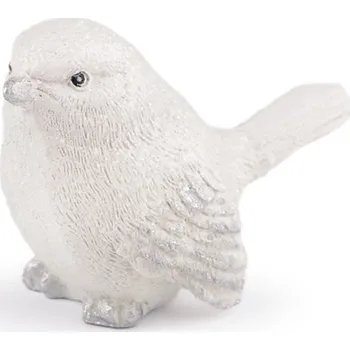 Vánoční dekorace Dekorace ptáček - 5 bílá glitry