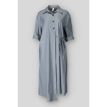Dámské šaty Košilové šaty s vázáním SUN 9036 barva: šedá