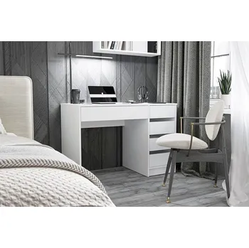 Pracovní stůl se zásuvkami 110 pravý SAXMAN bílá mat