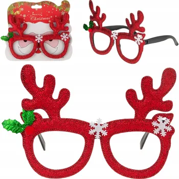 Vánoční dekorace VÁNOČNÍ BRÝLE SOB S BROKÁTEM NA MIKULÁŠE PŘEVLEK FOCENÍ SVÁTKY