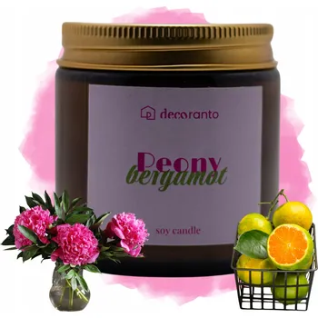 Svíčka Sójová vonná svíčka PEONY QUEEN & BERGAMOT 120 ml Přírodní svíčka