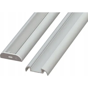 Bezpečnostní kamera AL12-GLS4-AS-2020: Hliníkový profil půlkruhový, povrchový, stříbrný elox, délka 2010 mm