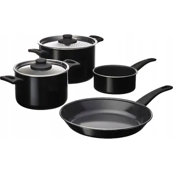 Sada nádobí IKEA HEMLAGAD Sada hrnců 4 ks černá