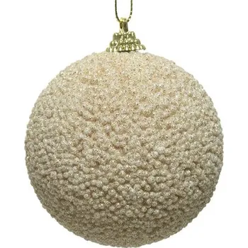 Vánoční ozdoba Vánoční ozdoba s perličkami Ø 10 cm béžová