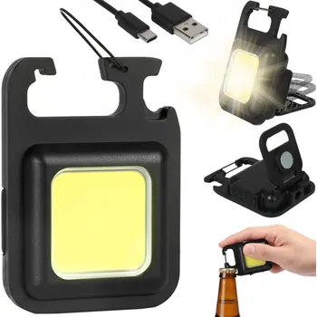 KAPESNÍ SVÍTILNA multi LED mini USB magnet přívěsek přívěsek na klíče otvírák