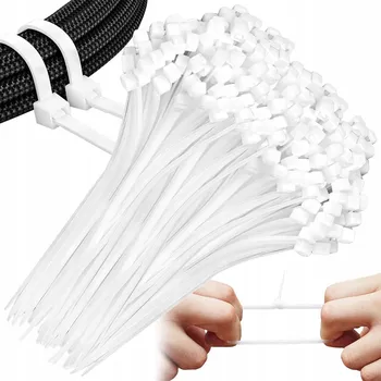 Organizace kabelů KABELOVÉ UPÍNACÍ PÁSKY STAHOVACÍ PÁSKY BÍLÉ SILNÉ 100ks 4,5x300mm VAYOX