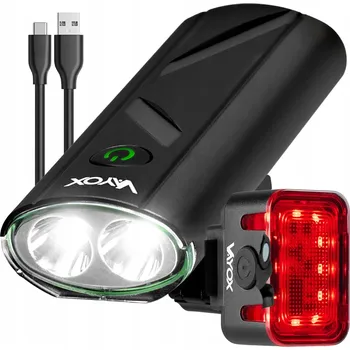 Cyklosvítilna SVĚTLA NA KOLO PŘEDNÍ A ZADNÍ OSVĚTLENÍ USB LED LAMPA VAYOX