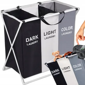 Koš na prádlo KOŠ NA PRÁDLO ORGANIZÉR VOLNĚ STOJÍCÍ HRAČKY SKLÁDACÍ PROSTORNÝ 135L
