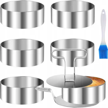 Obraz Sada kroužků z nerezové oceli 8 cm na dezerty a sušenky