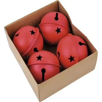 Vánoční ozdoba Závěsná ozdoba rolnička, kov, červená, pr.6cm