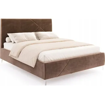 Postel FDM Čalouněná postel NAVARO 120x200 cm s úložným prostorem a roštem TRINITY, hnědá
