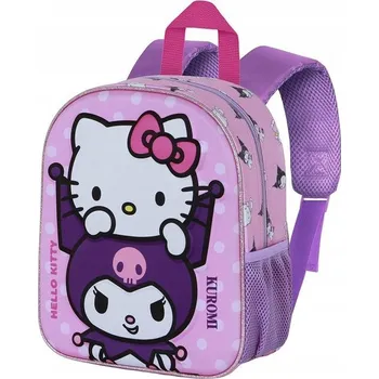 Školní batoh Jednokomorový Batoh Hello Kitty Karactermania pro předškoláky pro dívky, fialový, růžový