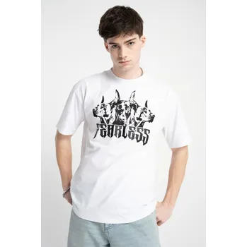 Reporter Young | Chlapecké bílé tričko LOOSE s potiskem dobermanů - Barva BÍLÁ, Velikost 146 253-0440B-76-200-1