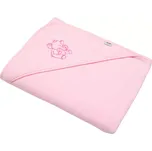 NEW BABY froté osuška s výšivkou a kapucí 100x100 růžová sloník