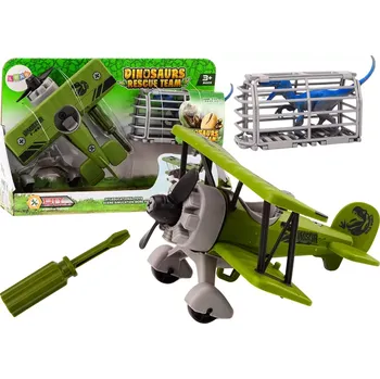 autíčko Lean Toys Letadlo Přeprava dinosaurů Klec Neodšroubovatelná zelená