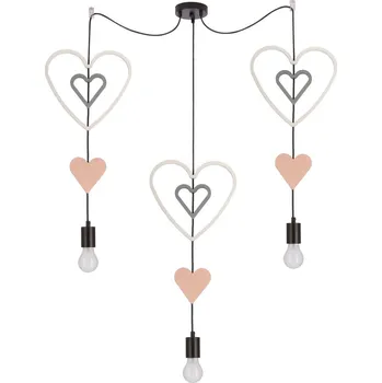 Dětské závěsné svítidlo MIRIDAM 2 - 3xE27, 20W, bílé / růžové / šedé