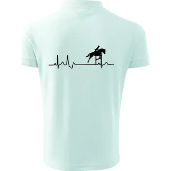 Pánská košile EKG kůň přeskok - Polokošile pánská Pique Polo 203 - 4XL ( Frost )