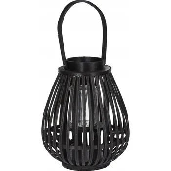 Lucerna BAMBUSOVÁ LUCERNA / LAMPION 23x27cm ČERNÁ