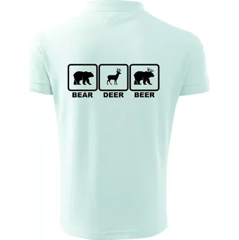 Pánská košile Bear - Deer - Beer - Polokošile pánská Pique Polo 203 - L ( Frost )